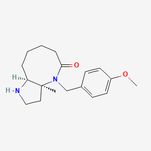 molecular formula C18H26N2O2 B1399274 (3AS,9aS)-4-(4-Methoxy-benzyl)-3a-methyl-decahydro-1,4-diaza-cyclopentacycloocten-5-one CAS No. 1442080-83-2