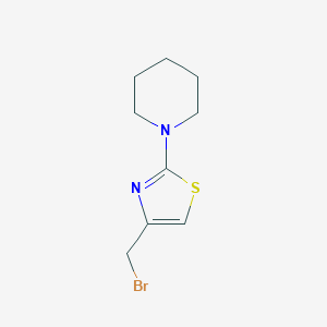 molecular formula C9H13BrN2S B13992744 1-[4-(Bromomethyl)-2-thiazolyl]piperidine 