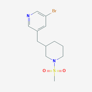 molecular formula C12H17BrN2O2S B1399275 3-Bromo-5-((1-(methylsulfonyl)piperidin-3-yl)methyl)pyridine CAS No. 1316221-86-9