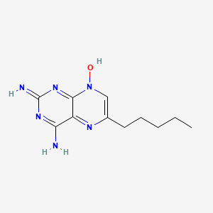 molecular formula C11H16N6O B13992761 4-Amino-2-imino-6-pentylpteridin-8(2H)-ol CAS No. 50627-28-6