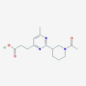 B1399277 3-(2-(1-Acetylpiperidin-3-yl)-6-methylpyrimidin-4-yl)propanoic acid CAS No. 1316218-68-4