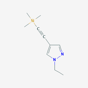 molecular formula C10H16N2Si B13992771 1-ethyl-4-((trimethylsilyl)ethynyl)-1H-pyrazole 