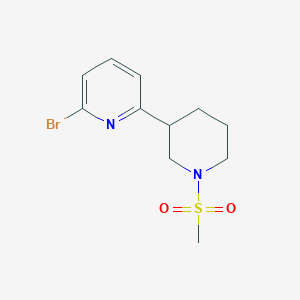molecular formula C11H15BrN2O2S B1399278 2-溴-6-(1-甲磺酰基哌啶-3-基)吡啶 CAS No. 1316220-25-3