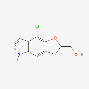 molecular formula C11H10ClNO2 B13992782 (8-chloro-3,5-dihydro-2H-furo[2,3-f]indol-2-yl)methanol CAS No. 88062-22-0
