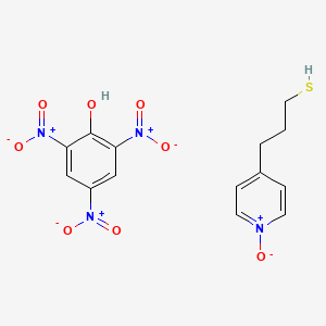 molecular formula C14H14N4O8S B13992784 3-(1-Oxidopyridin-1-ium-4-yl)propane-1-thiol;2,4,6-trinitrophenol CAS No. 69603-72-1