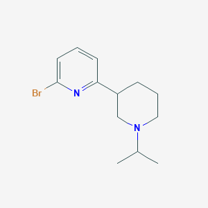 molecular formula C13H19BrN2 B1399279 2-Bromo-6-(1-isopropylpiperidin-3-yl)pyridine CAS No. 1316221-10-9