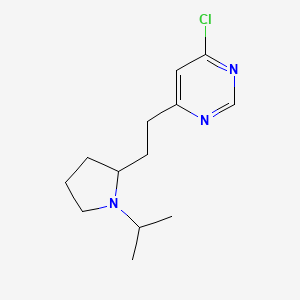 molecular formula C13H20ClN3 B1399281 4-Chloro-6-(2-(1-isopropylpyrrolidin-2-yl)ethyl)pyrimidine CAS No. 1316225-90-7