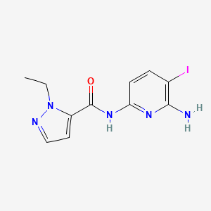 molecular formula C11H12IN5O B13992889 N-(6-Amino-5-iodopyridin-2-yl)-1-ethyl-1H-pyrazole-5-carboxamide 
