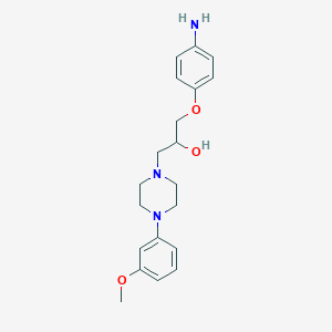 molecular formula C20H27N3O3 B13992907 alpha-((4-Aminophenoxy)methyl)-4-(3-methoxyphenyl)-1-piperazineethanol CAS No. 64511-32-6