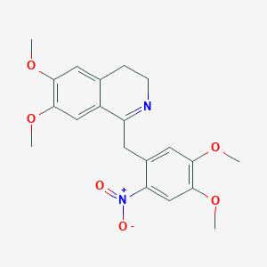 molecular formula C20H22N2O6 B13992916 Isoquinoline,1-[(4,5-dimethoxy-2-nitrophenyl)methyl]-3,4-dihydro-6,7-dimethoxy- CAS No. 16251-41-5