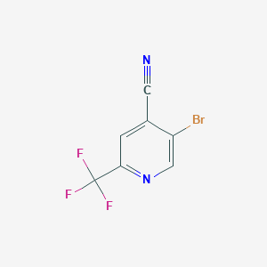 molecular formula C7H2BrF3N2 B1399293 5-Bromo-2-(trifluoromethyl)isonicotinonitrile CAS No. 1070892-04-4
