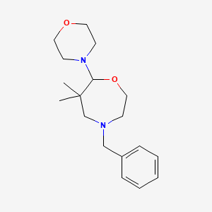 molecular formula C18H28N2O2 B13992968 4-Benzyl-6,6-dimethyl-7-morpholin-4-yl-1,4-oxazepane CAS No. 76503-77-0
