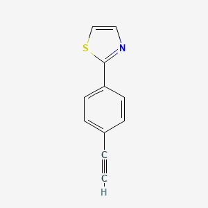 molecular formula C11H7NS B13992987 2-(4-ethynylphenyl)Thiazole 