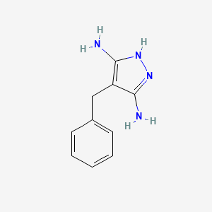 molecular formula C10H12N4 B13993035 4-benzyl-1H-pyrazole-3,5-diamine 