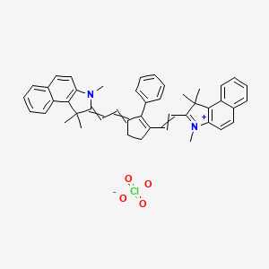 B1399307 1,1,3-Trimethyl-2-(2-{2-phenyl-3-[2-(1,1,3-trimethyl-1,3-dihydro-2H-benzo[e]indol-2-ylidene)ethylidene]cyclopent-1-en-1-yl}ethenyl)-1H-benzo[e]indol-3-ium perchlorate CAS No. 348626-56-2