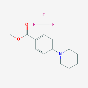 molecular formula C14H16F3NO2 B13993071 Methyl 4-piperidin-1-yl-2-(trifluoromethyl)benzoate 