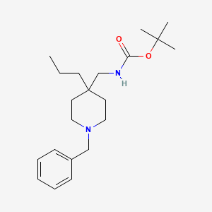 molecular formula C21H34N2O2 B13993119 tert-Butyl ((1-benzyl-4-propylpiperidin-4-yl)methyl)carbamate 