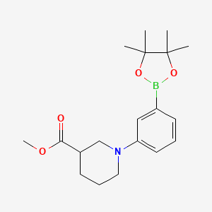 molecular formula C19H28BNO4 B13993158 Methyl 1-(3-(4,4,5,5-tetramethyl-1,3,2-dioxaborolan-2-yl)phenyl)piperidine-3-carboxylate 