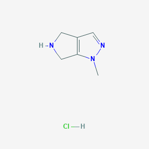 molecular formula C6H10ClN3 B1399316 1-Methyl-1,4,5,6-tetrahydropyrrolo[3,4-c]pyrazole hydrochloride CAS No. 1187830-68-7