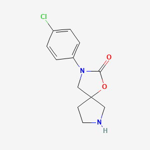 molecular formula C12H13ClN2O2 B1399330 3-(4-Chlorophenyl)-1-oxa-3,7-diazaspiro[4.4]nonan-2-one CAS No. 1316219-88-1