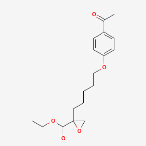 molecular formula C18H24O5 B13993346 Oxiranecarboxylic acid, 2-[5-(4-acetylphenoxy)pentyl]-, ethyl ester CAS No. 212066-85-8