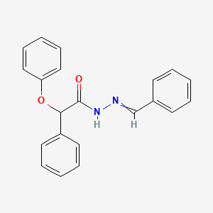 molecular formula C21H18N2O2 B13993354 N-Benzylidene-2-phenoxy-2-phenylethanehydrazonato(3-) CAS No. 32121-28-1