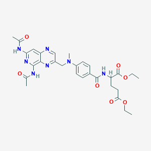 molecular formula C29H35N7O7 B13993391 Diethyl 2-[[4-[(5,7-diacetamidopyrido[3,4-b]pyrazin-3-yl)methyl-methylamino]benzoyl]amino]pentanedioate CAS No. 30826-46-1