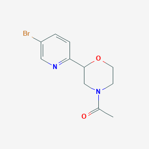 molecular formula C11H13BrN2O2 B1399342 1-(2-(5-Bromopyridin-2-yl)morpholino)ethanone CAS No. 1316227-09-4
