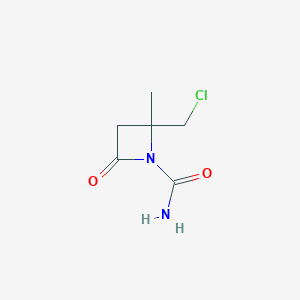 molecular formula C6H9ClN2O2 B13993442 2-(Chloromethyl)-2-methyl-4-oxoazetidine-1-carboxamide CAS No. 53598-91-7