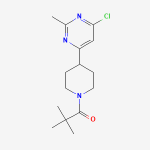 molecular formula C15H22ClN3O B1399345 1-(4-(6-Chloro-2-methylpyrimidin-4-yl)piperidin-1-yl)-2,2-dimethylpropan-1-one CAS No. 1316217-82-9