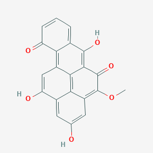 molecular formula C21H12O6 B13993493 2,6,10-Trihydroxy-4-methoxybenzo[pqr]tetraphene-5,12-dione CAS No. 27575-46-8