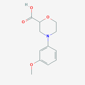 molecular formula C12H15NO4 B1399350 4-(3-Methoxyphenyl)morpholine-2-carboxylic acid CAS No. 1316220-58-2