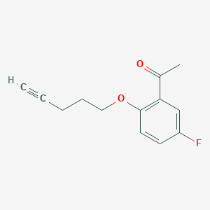 molecular formula C13H13FO2 B13993524 1-[2-(Pent-4-yn-1-yloxy)-5-fluorophenyl]ethanone 