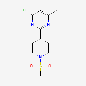 molecular formula C11H16ClN3O2S B1399355 4-Chloro-6-methyl-2-(1-(methylsulfonyl)piperidin-4-yl)pyrimidine CAS No. 1316226-00-2