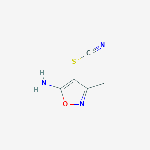 B139936 5-Amino-3-methyl-1,2-oxazol-4-yl thiocyanate CAS No. 140454-86-0