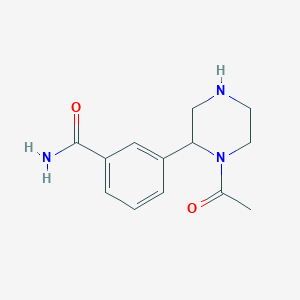 molecular formula C13H17N3O2 B1399365 3-(1-Acetylpiperazin-2-yl)benzamide CAS No. 1316221-75-6