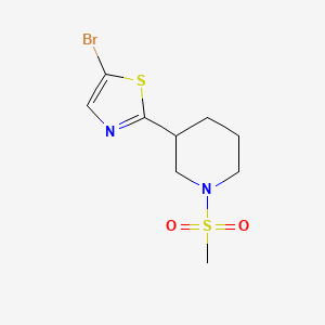 molecular formula C9H13BrN2O2S2 B1399368 5-Bromo-2-(1-(methylsulfonyl)piperidin-3-yl)thiazole CAS No. 1316226-01-3