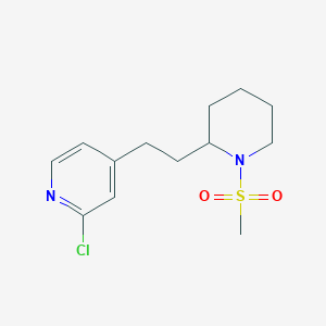 molecular formula C13H19ClN2O2S B1399378 2-Chloro-4-(2-(1-(methylsulfonyl)piperidin-2-yl)ethyl)pyridine CAS No. 1316220-30-0