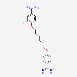 molecular formula C20H25IN4O2 B13993782 4-[6-(4-Carbamimidoylphenoxy)hexoxy]-3-iodobenzenecarboximidamide CAS No. 583-25-5