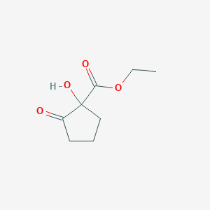 molecular formula C8H12O4 B13993857 Cyclopentanecarboxylic acid, 1-hydroxy-2-oxo-, ethyl ester CAS No. 82415-38-1