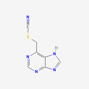 molecular formula C7H5N5S B13993867 7H-purin-6-ylmethyl thiocyanate CAS No. 3389-33-1