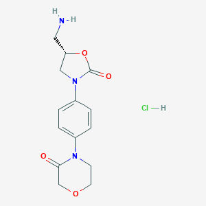 molecular formula C14H18ClN3O4 B139939 (S)-4-(4-(5-(Aminomethyl)-2-oxooxazolidin-3-yl)phenyl)morpholin-3-one hydrochloride CAS No. 898543-06-1