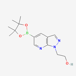 molecular formula C14H20BN3O3 B13993924 2-[5-(4,4,5,5-tetramethyl-1,3,2-dioxaborolan-2-yl)pyrazolo[3,4-b]pyridin-1-yl]ethanol 