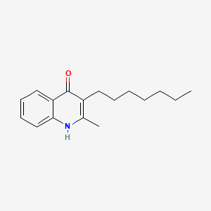 molecular formula C17H23NO B13993964 3-Heptyl-2-methyl-1H-quinolin-4-one CAS No. 36970-34-0