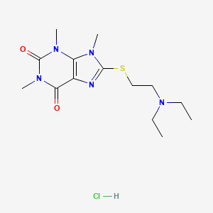molecular formula C14H24ClN5O2S B13993987 8-[2-(Diethylamino)ethylsulfanyl]-1,3,9-trimethylpurine-2,6-dione;hydrochloride CAS No. 7505-57-9