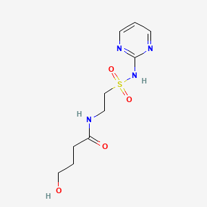 molecular formula C10H16N4O4S B13993998 4-Hydroxy-n-[2-(pyrimidin-2-ylsulfamoyl)ethyl]butanamide CAS No. 33406-87-0