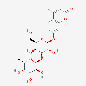 molecular formula C22H28O12 B013994 4-甲基伞形酮 3-O-(α-L-岩藻糖基)-β-D-半乳糖吡喃糖苷 CAS No. 296776-06-2