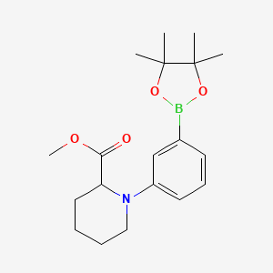 molecular formula C19H28BNO4 B13994033 Methyl 1-(3-(4,4,5,5-tetramethyl-1,3,2-dioxaborolan-2-yl)phenyl)piperidine-2-carboxylate 