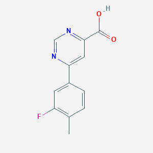 molecular formula C12H9FN2O2 B13994066 6-(3-Fluoro-4-methylphenyl)pyrimidine-4-carboxylic acid 