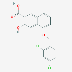 molecular formula C18H12Cl2O4 B13994086 5-[(2,4-Dichlorophenyl)methoxy]-3-hydroxynaphthalene-2-carboxylic acid CAS No. 36947-10-1
